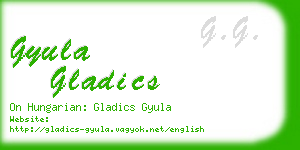 gyula gladics business card